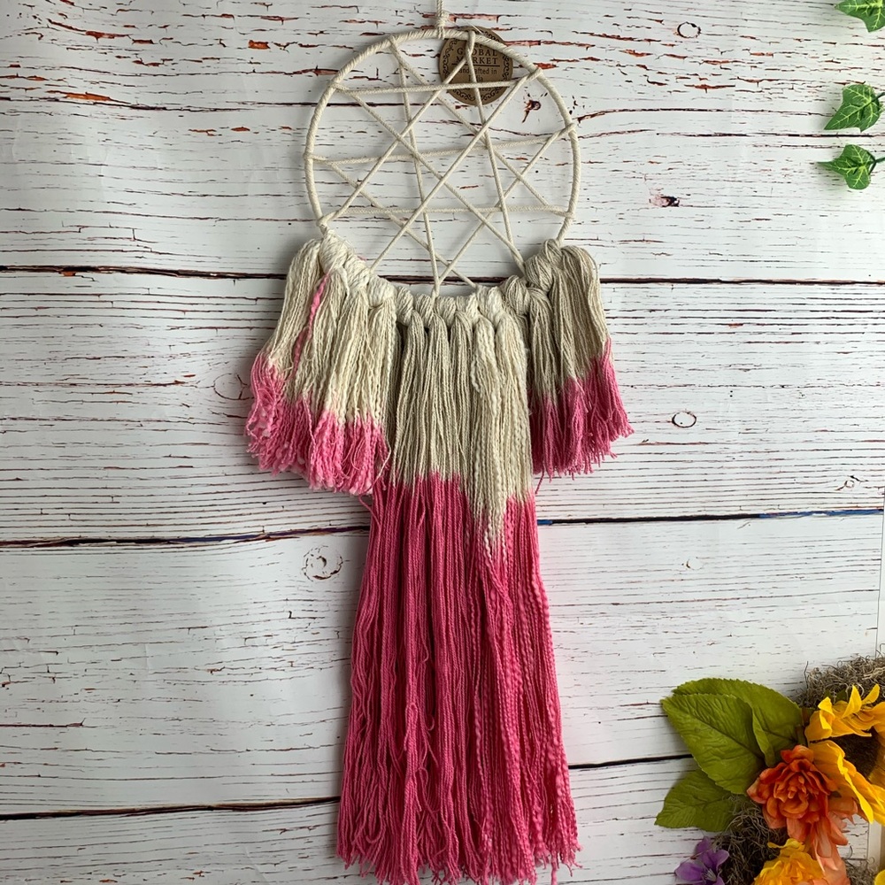 Global Market Boho Ombré Pink Macrame Decor